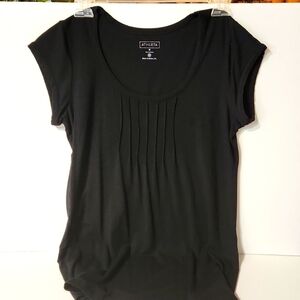 Athleta Black Scoop Neck Short Sleeve Top Shirt Size Medium